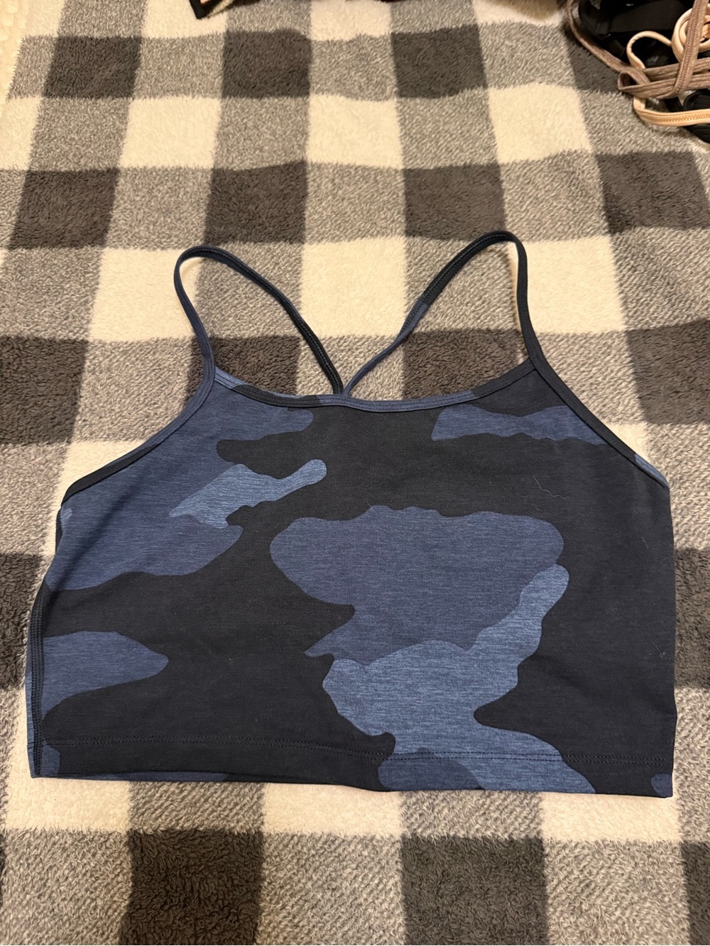 aerie Navy Blue Camo Bralette Crop Top